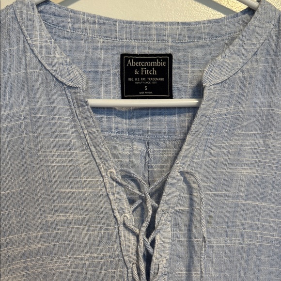 Abercrombie & Fitch Tops - Abercrombie & Fitch Sky Blue Lace-Up Blouse